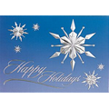 Raised Relief Snowflakes on Blue Sky Holiday Greeting Card (5"x7")